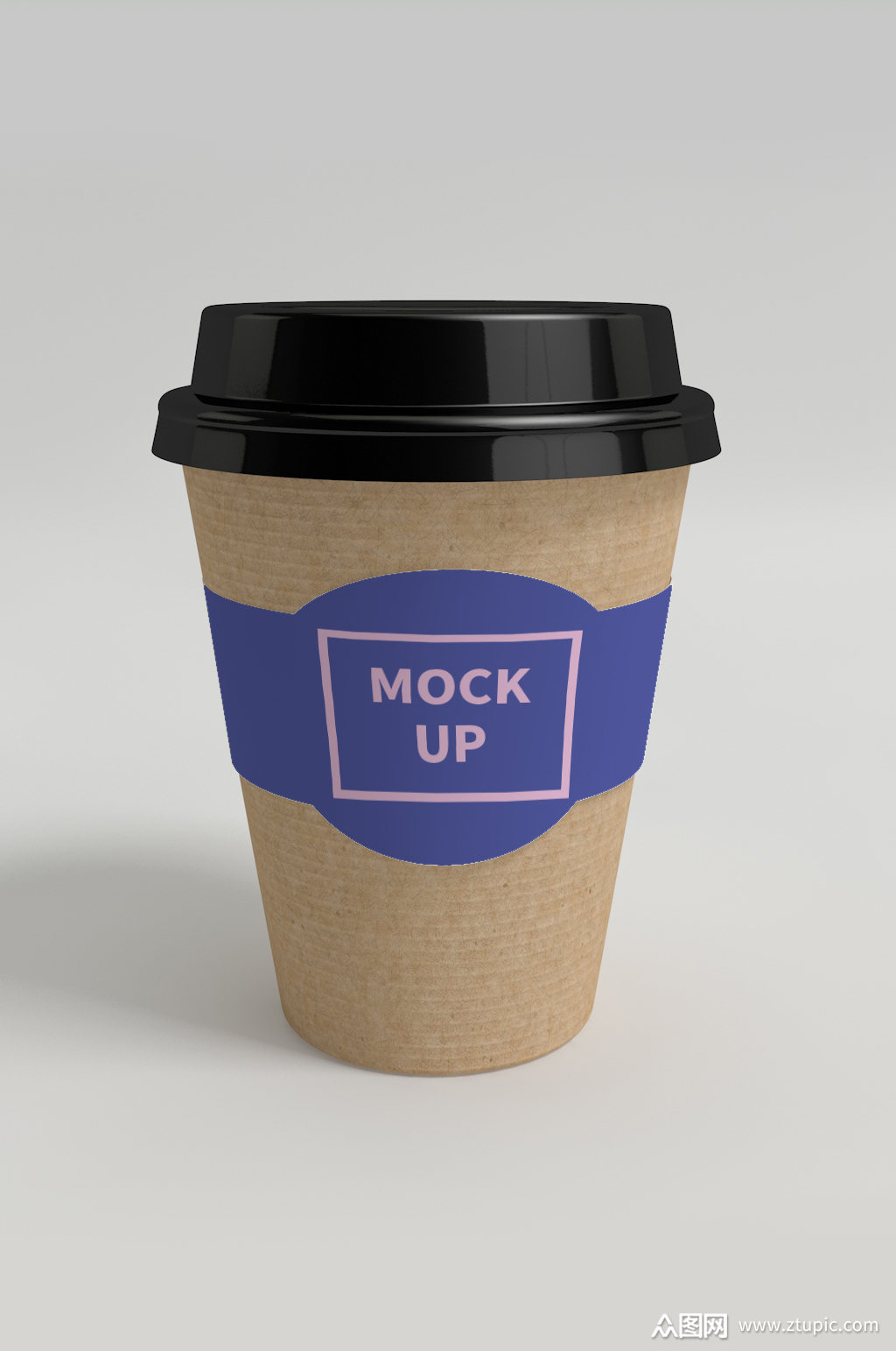咖啡杯奶茶杯蓝色标签宣传样机素材