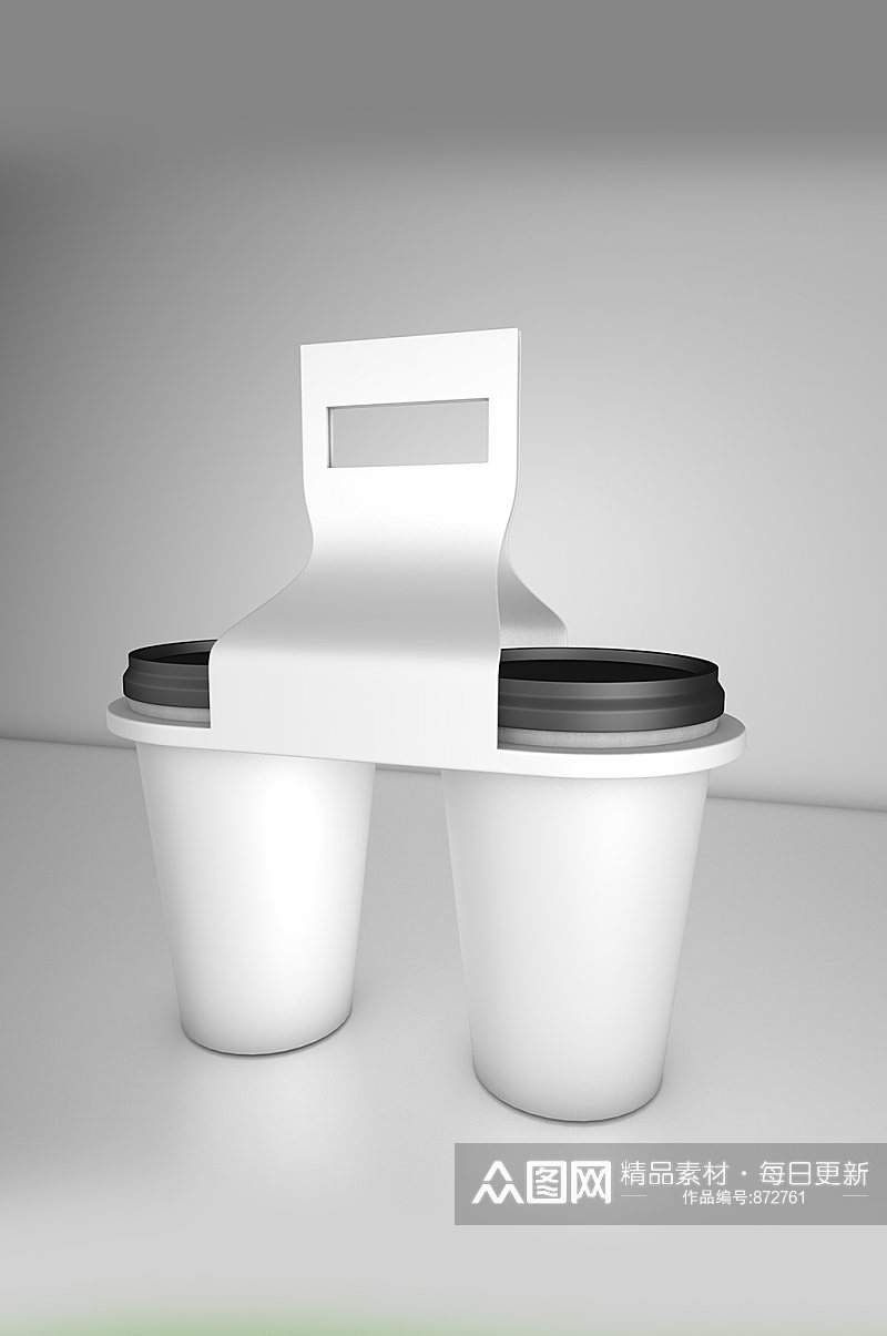 咖啡杯奶茶杯灰白宣传样机素材