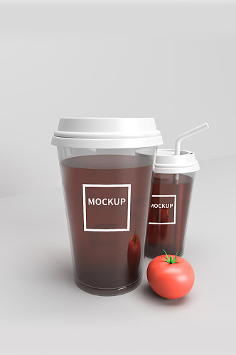 饮料杯奶茶杯子展示葡萄色宣传样机