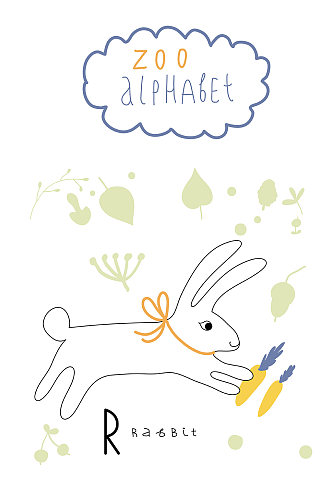 可爱动物小兔子宣传海报
