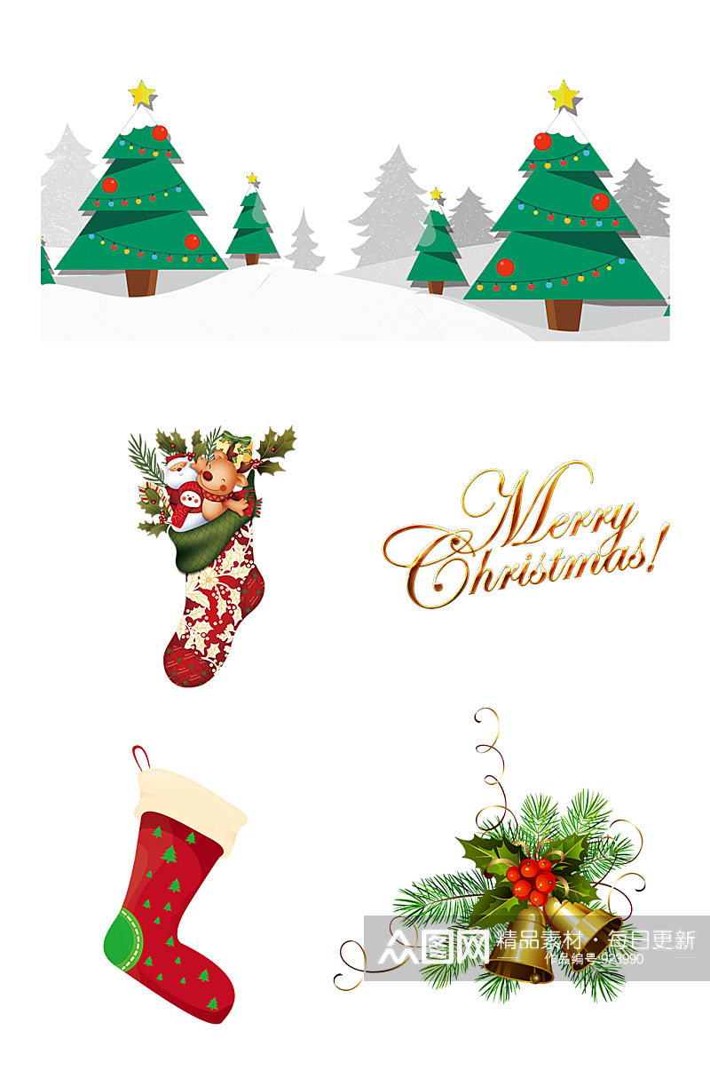 圣诞节元素礼物袜子宣传素材