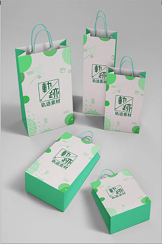 绿色高档礼盒品牌包装样机