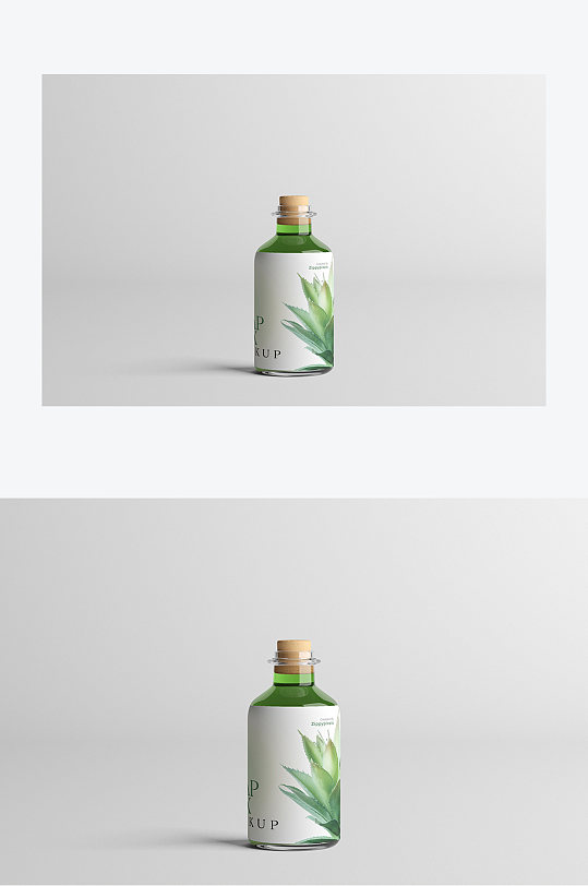芦荟汁饮料瓶设计展示样机