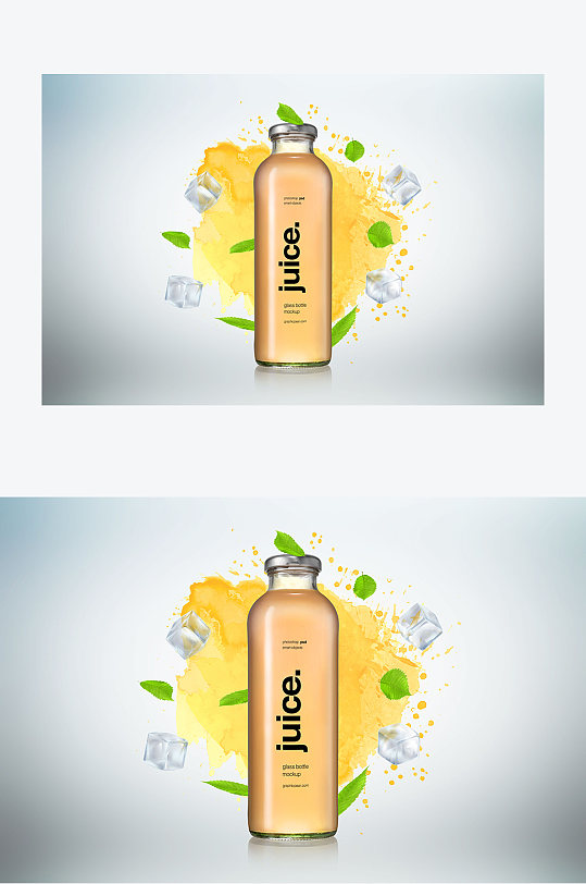 橙汁瓶器饮料瓶设计展示样机