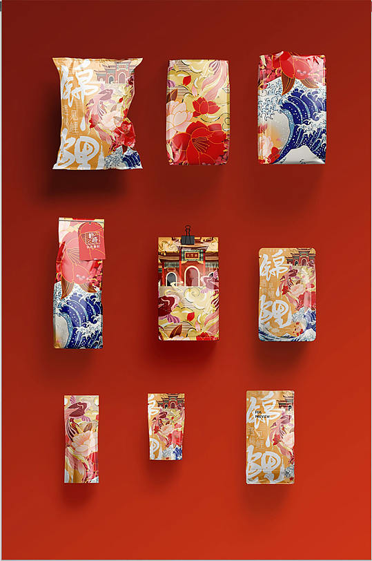 零食包装袋国潮文创样机