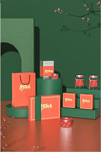 中国年包装展示国潮文创样机
