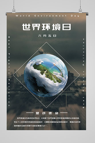 世界环境日呵护美丽地球宣传海报