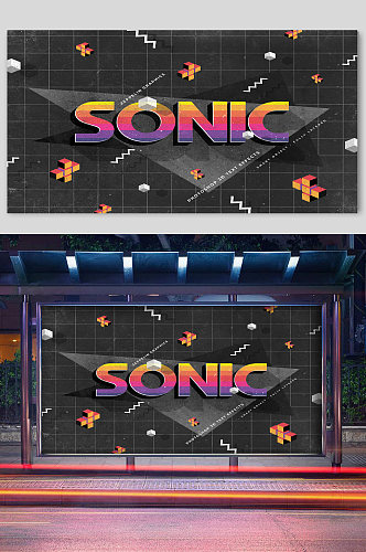 SONIC游戏界面宣传展板