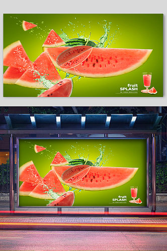 西瓜饮品宣传展板