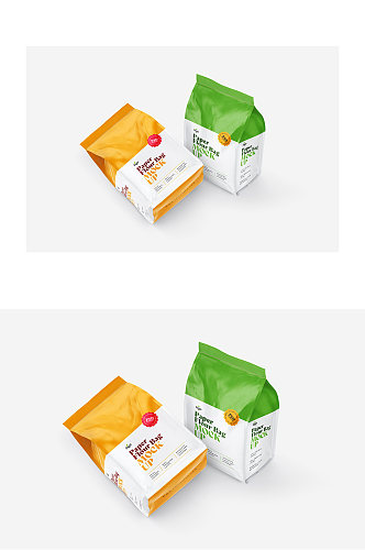 黄绿食品袋宣传展示样机