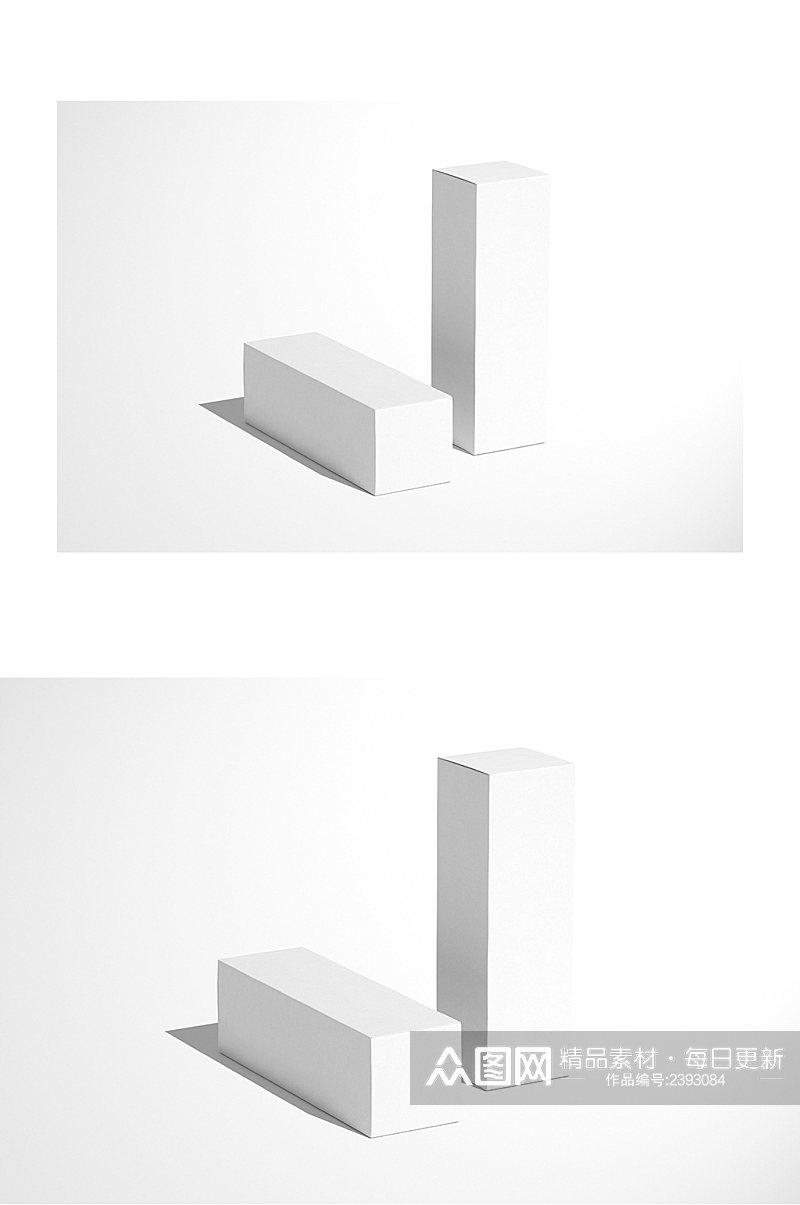 方形长条立体盒子展示样机素材
