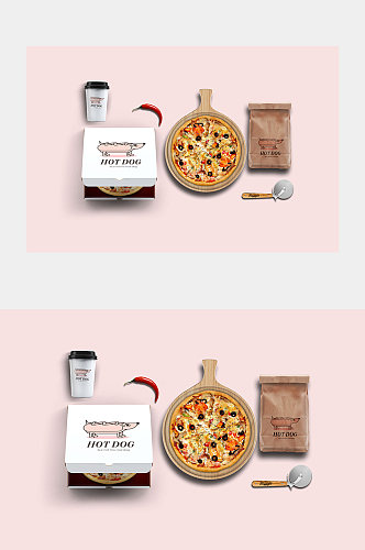 披萨食品品牌简约样机展示