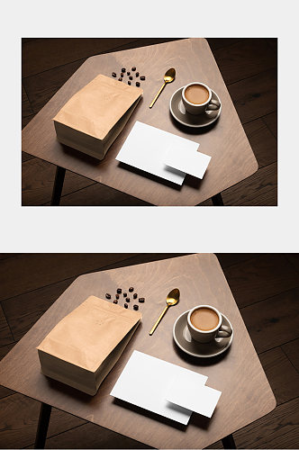 咖啡豆餐桌咖啡杯展示样机