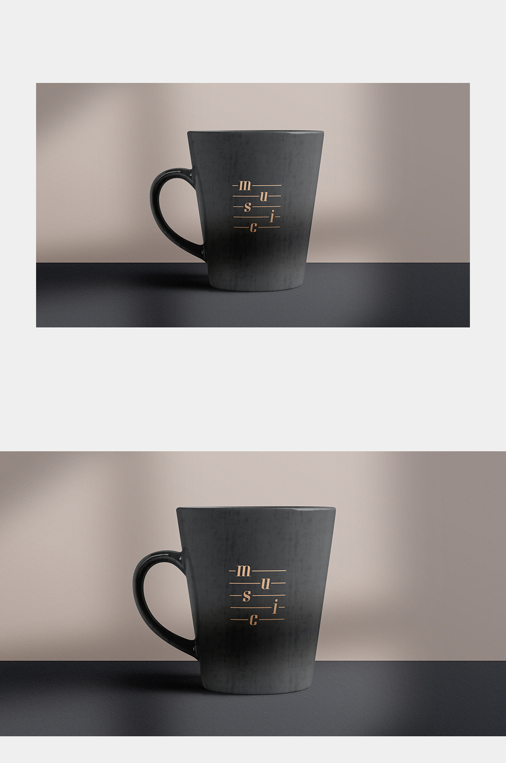 音乐品牌马克杯展示LOGO样机素材