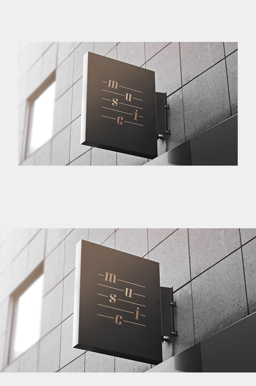 户外灯箱LOGO展示样机素材