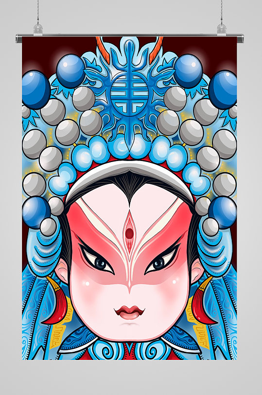 可爱戏曲人物刀马旦宣传插画立即下载京剧刀马旦国潮人物插画国潮戏曲