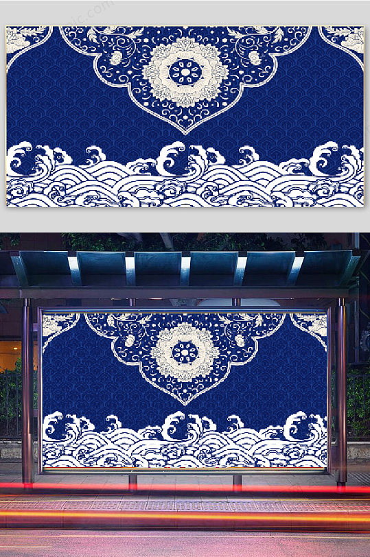 古风中式蓝色背景图片-古风中式蓝色背景设计素材-古风中式蓝色背景