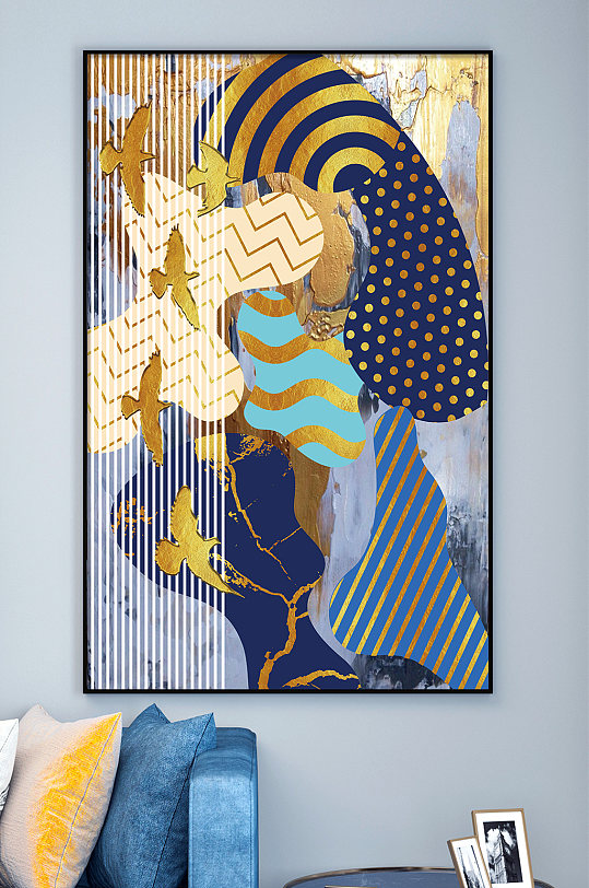 酷炫多彩线条装饰画