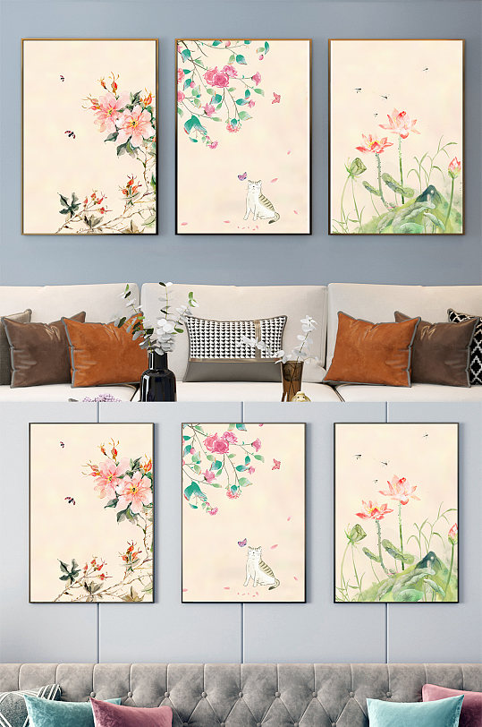 水墨风装饰画中国风-众图网