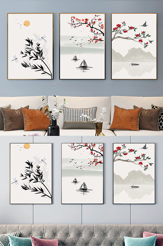 中国风水墨装饰画-众图网