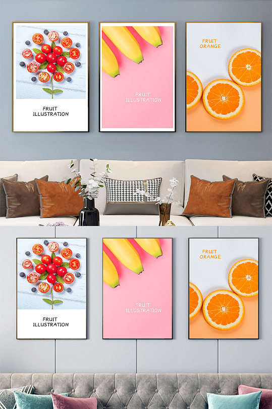 北欧风格客厅装饰画-众图网