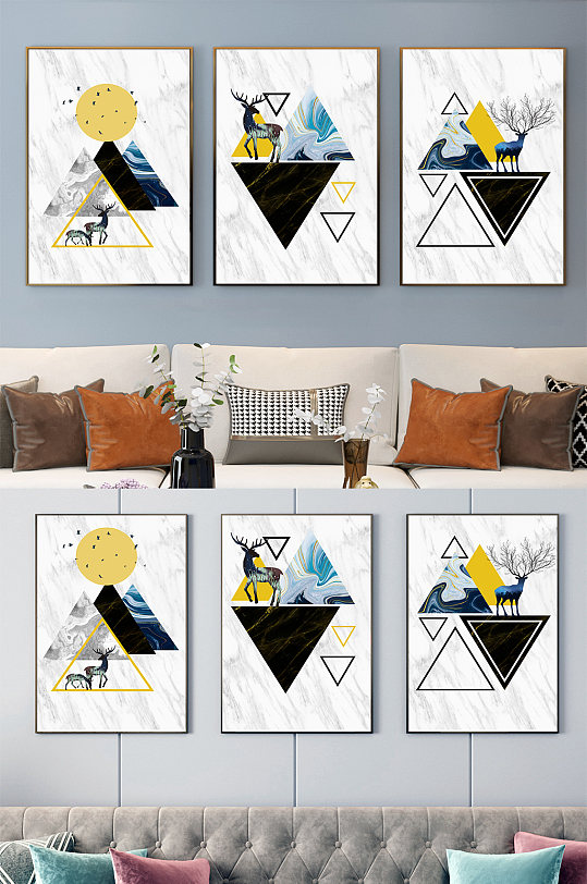 北欧现代简约装饰画-众图网
