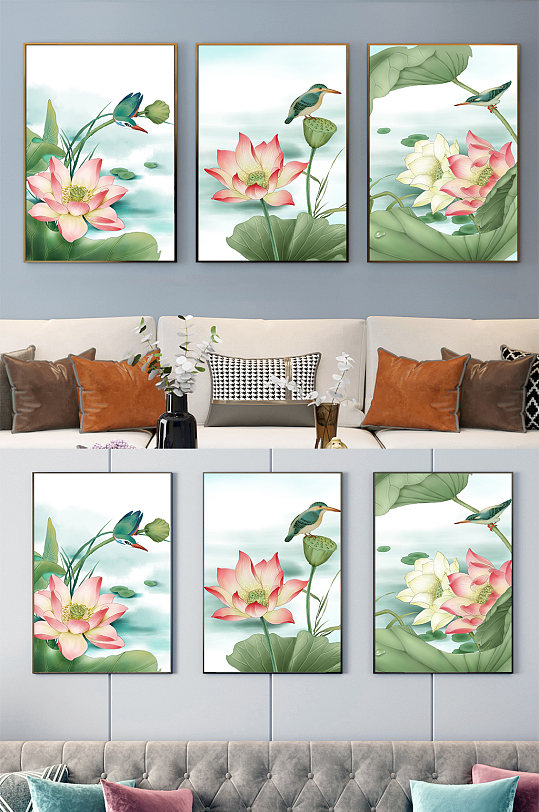 中国风工笔花鸟装饰画-众图网