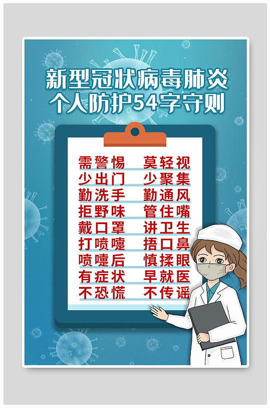 54字防疫守则海报