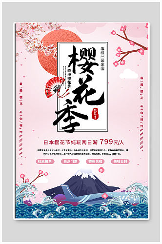 樱花季旅游宣传海报
