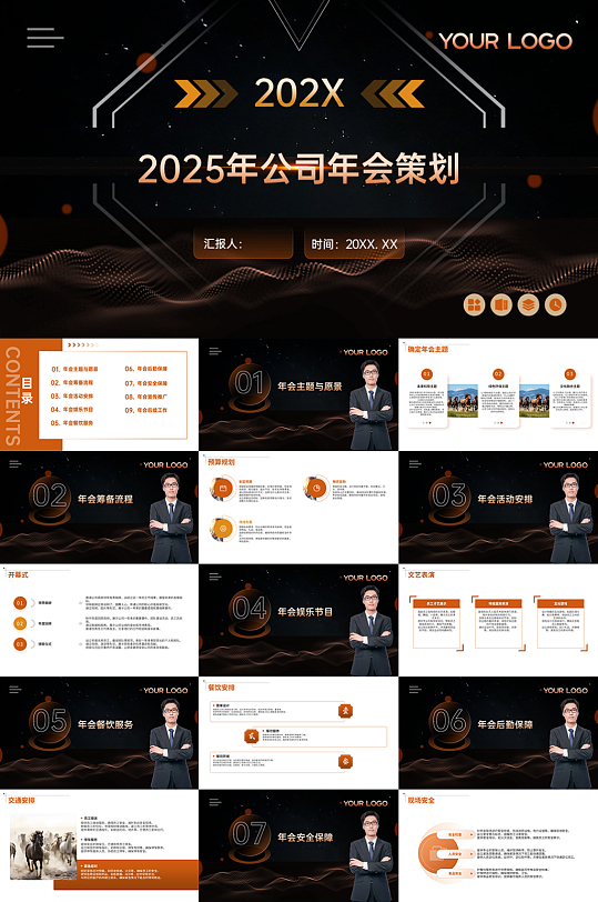 2025年公司年会策划PPT模版-众图网