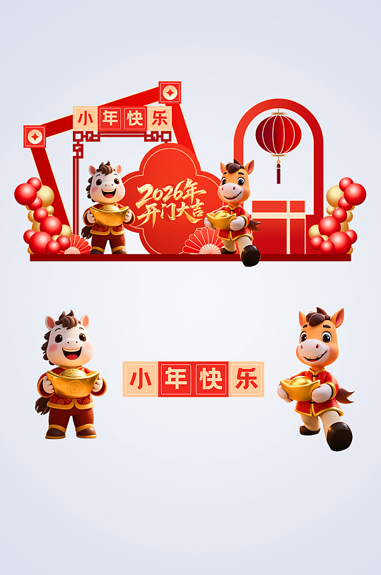 2026年马年开门红开门大吉美陈-众图网