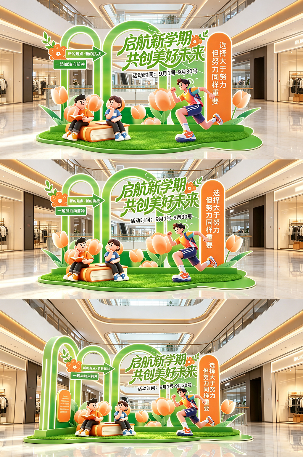 创意开学季培训班招生美陈素材