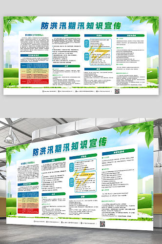 防洪汛期汛知识宣传展板