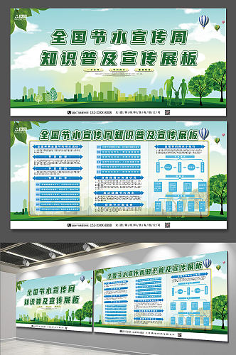 全国节水宣传周知识普及环保宣传展板