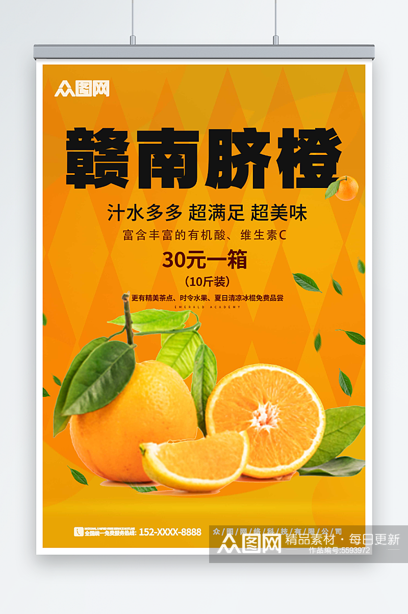 赣南脐橙橙子水果海报素材
