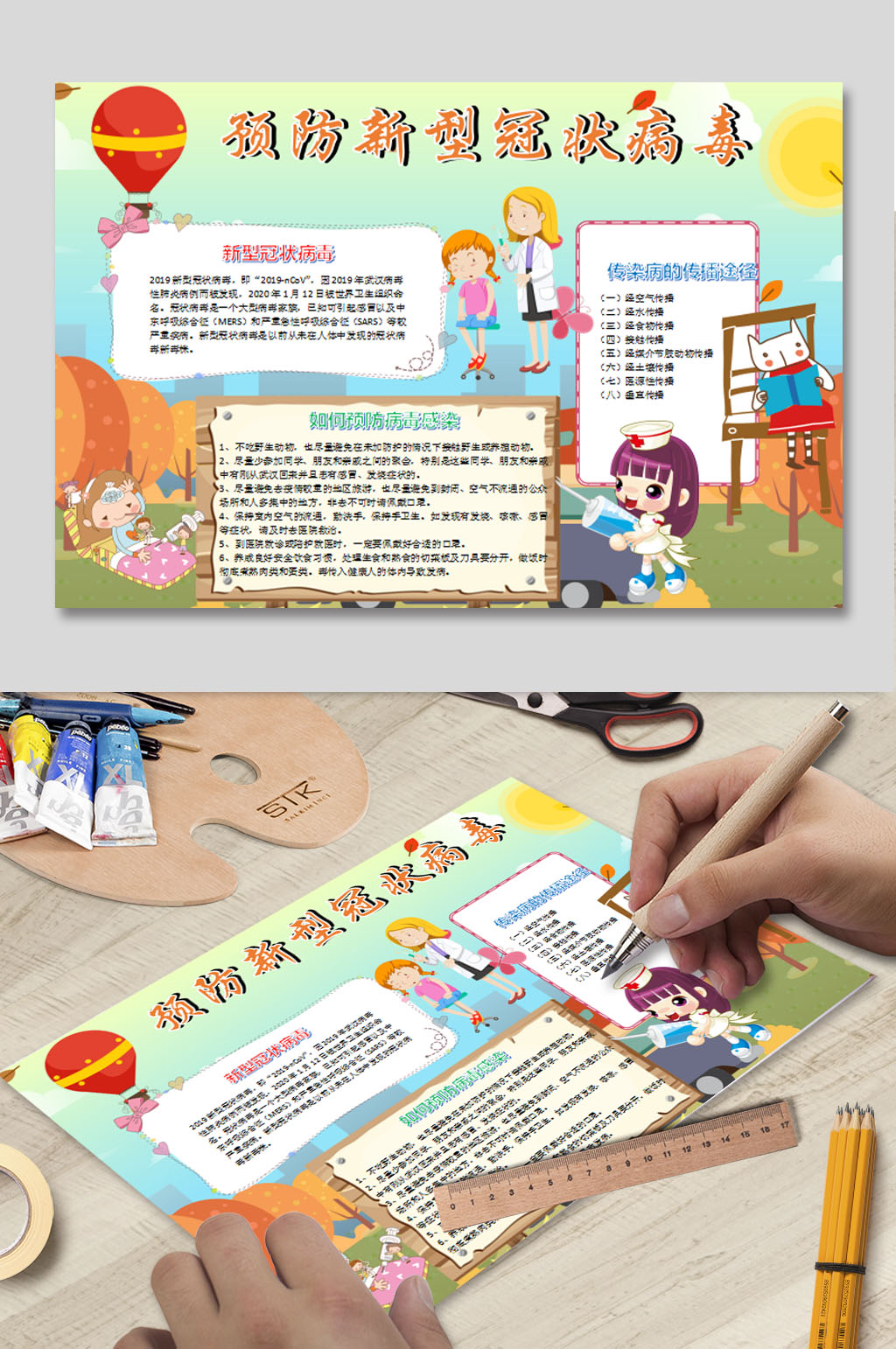 冠状病毒WORD小报素材