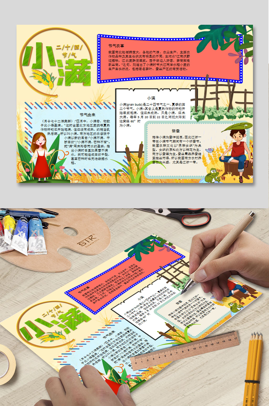 小满节气电子小报素材