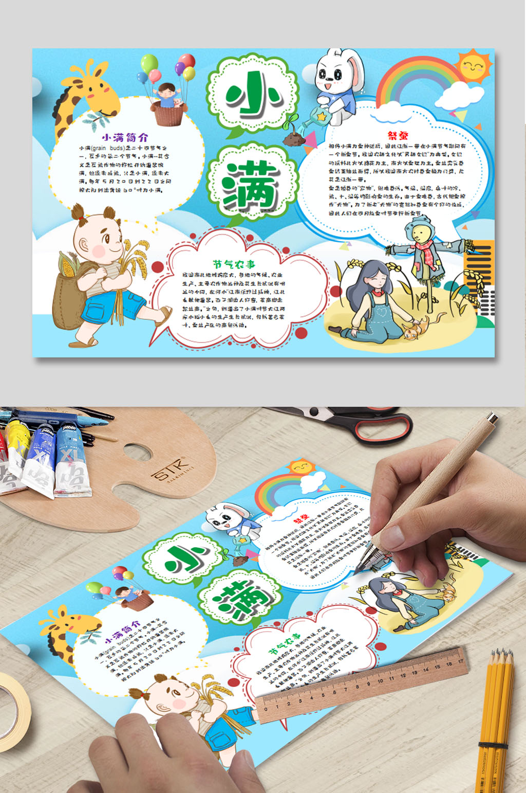 小满手抄报WORD模板 小报素材