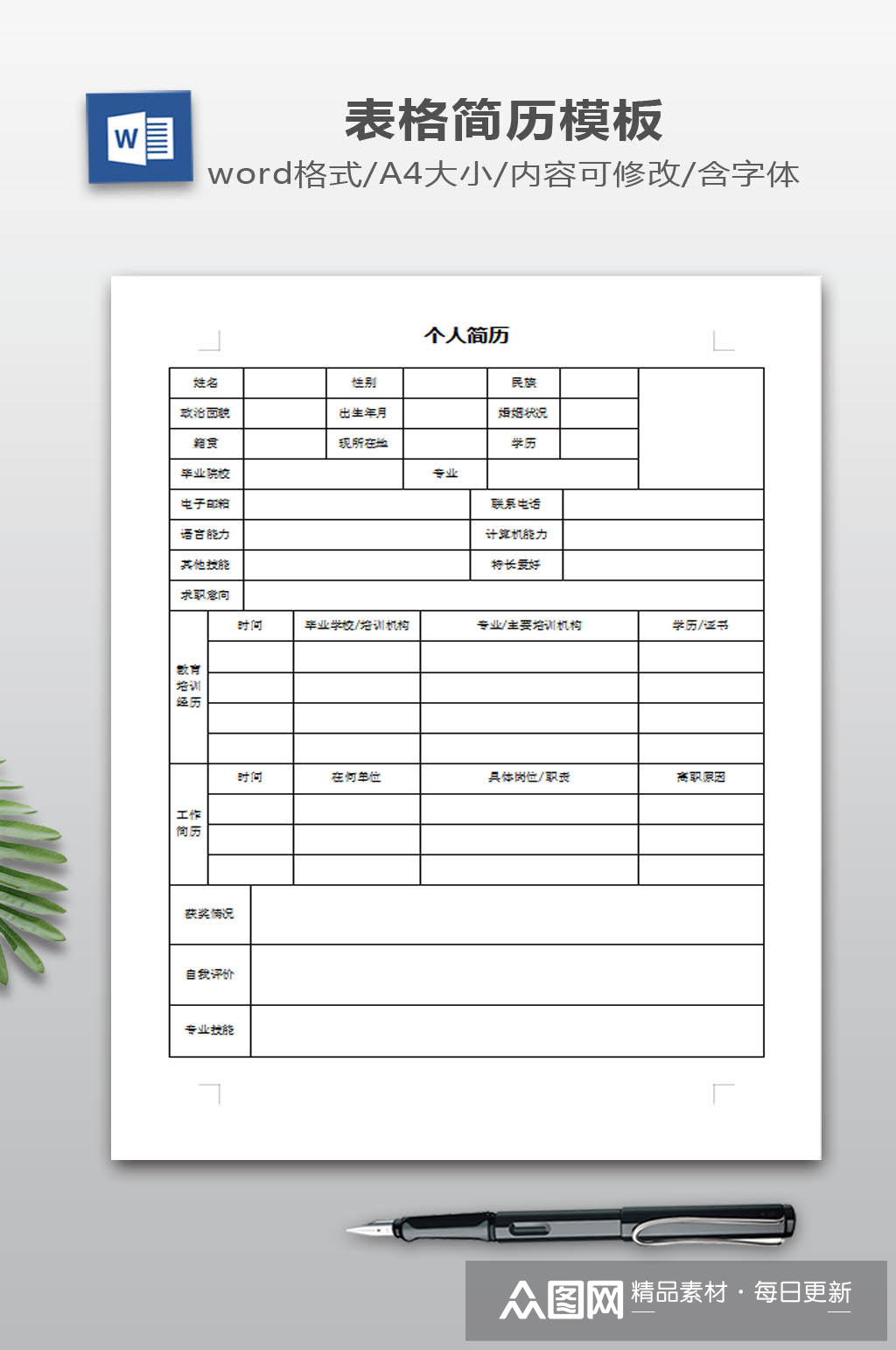 本作品是由梦翔※步伐上传的原创ppt办公素材,适用于个人简历设计