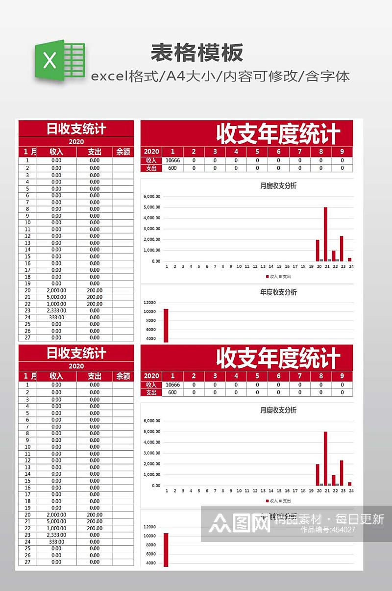 收支管理模板下载素材