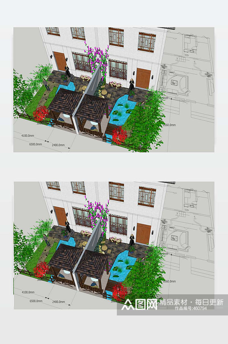 SU庭院花园模型素材