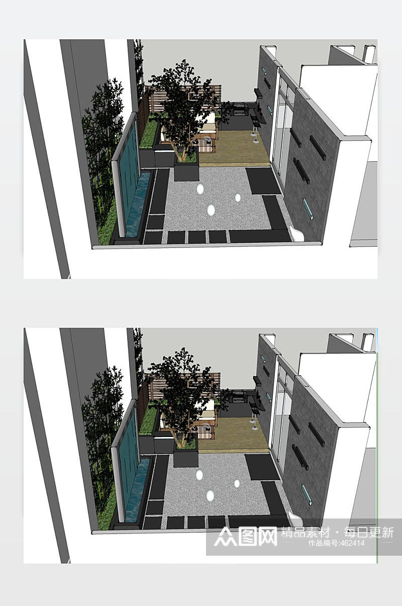 庭院花园模型下载素材