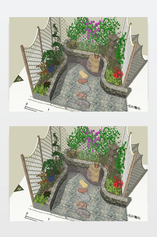 庭院花园模型下载-众图网