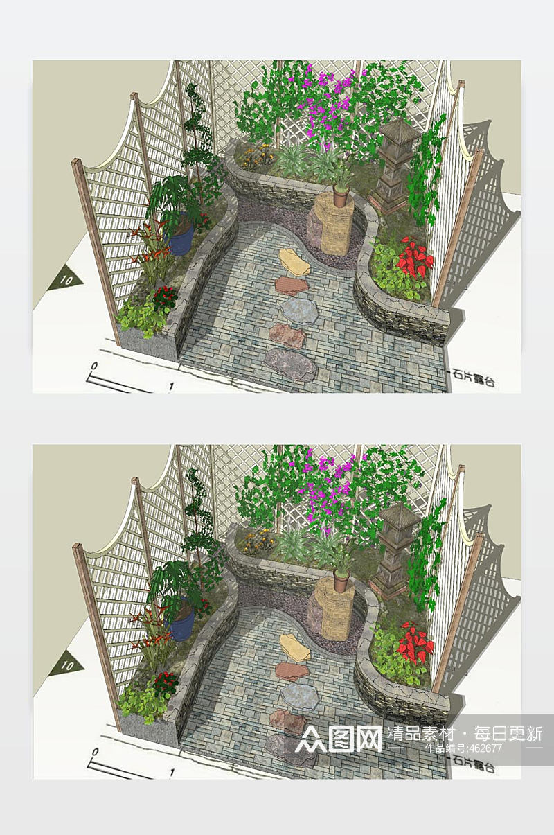 庭院花园模型下载素材