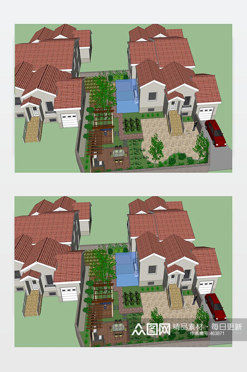 庭院花园模型下载素材