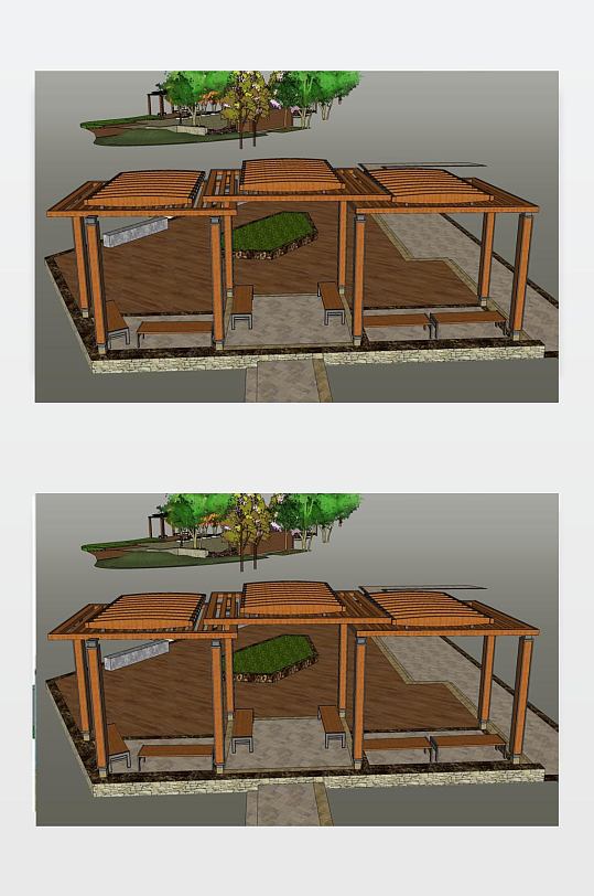 庭院花园SU模型-众图网
