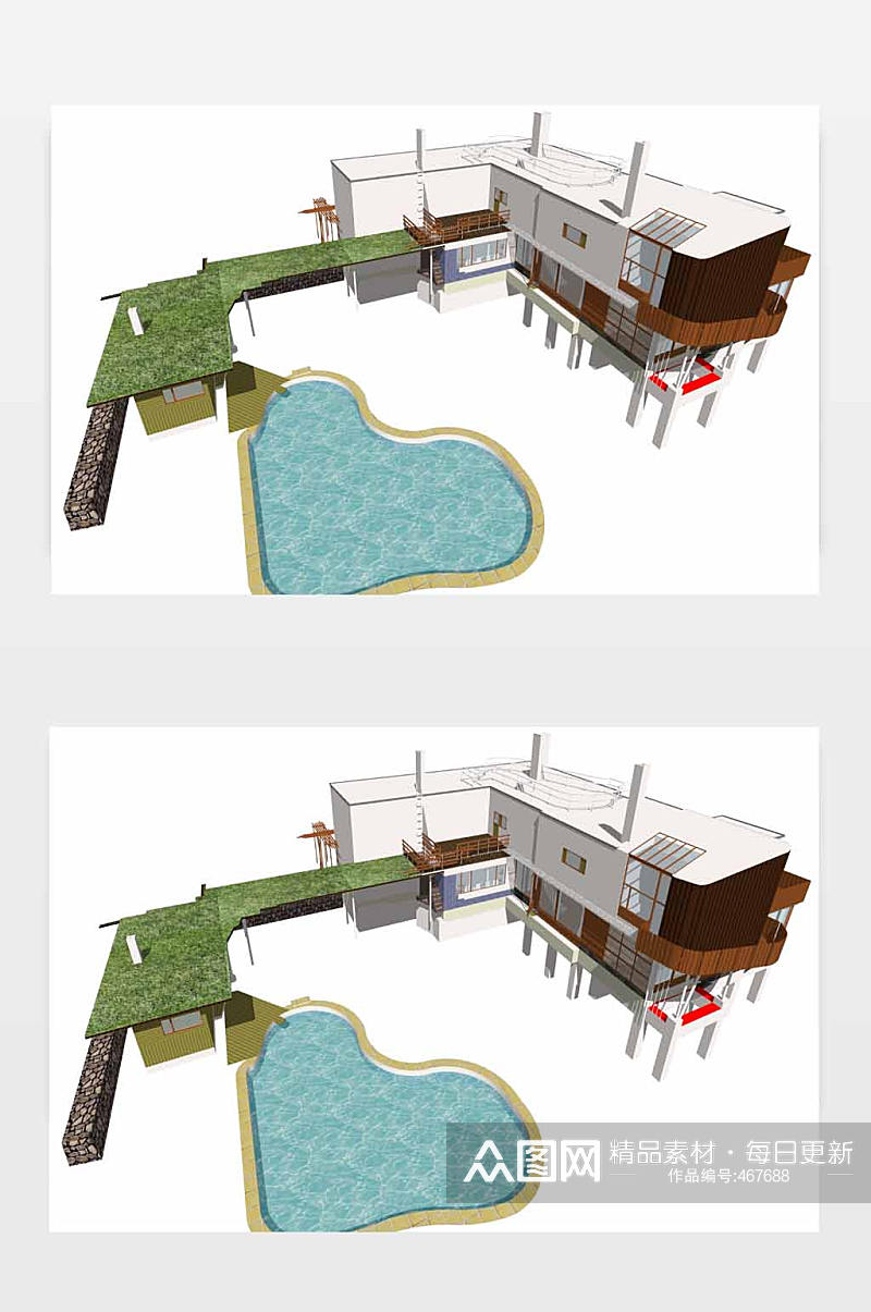 小型教堂SU模型素材