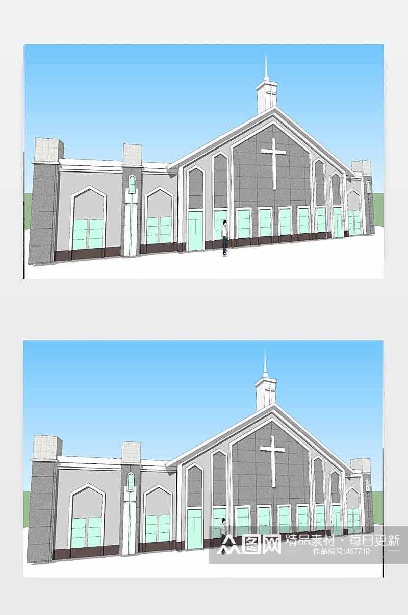 教堂模型SU下载素材