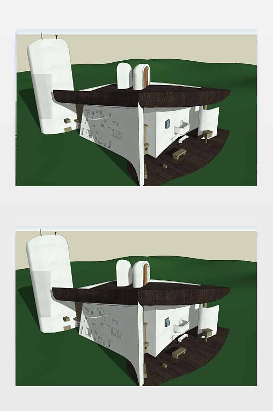 朗香教堂su模型