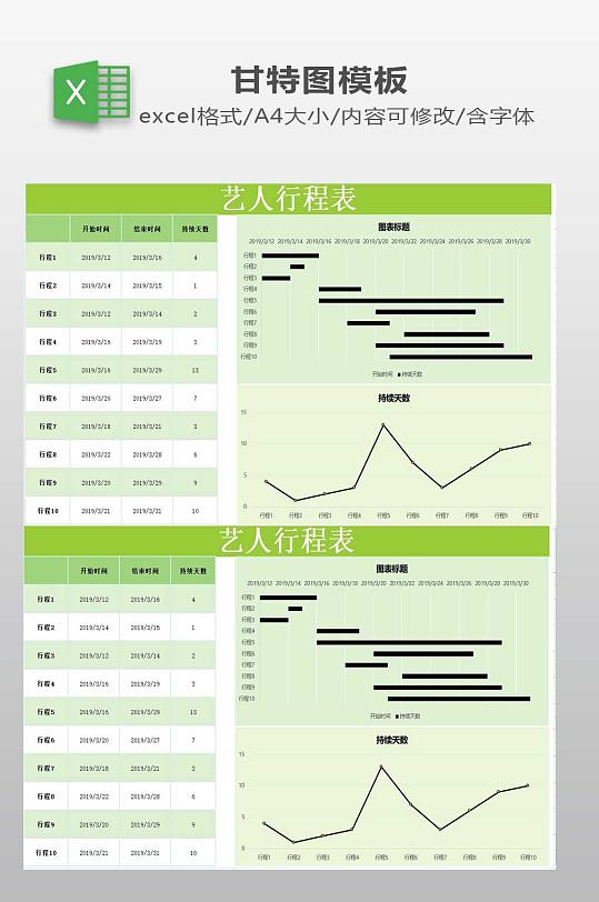 艺人行程表甘特图下载